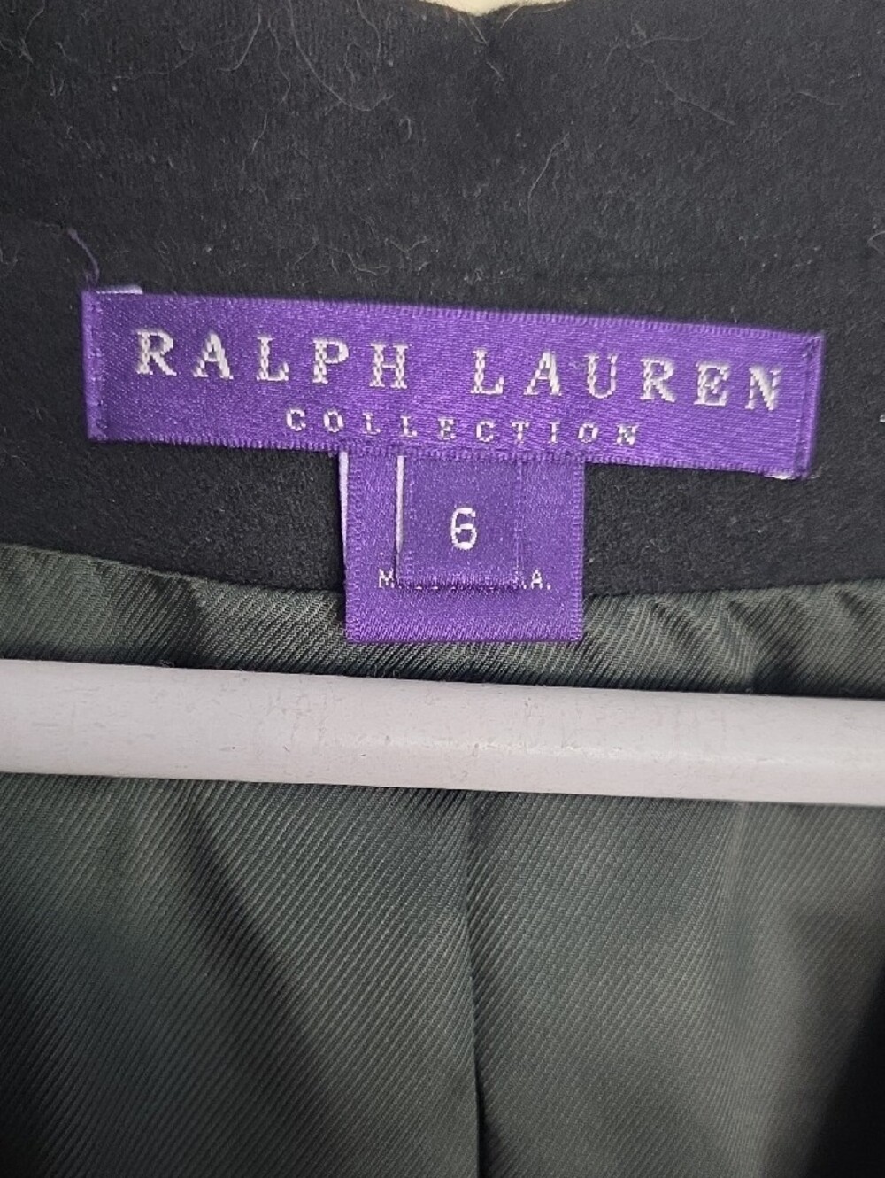 Ralph Lauren Black Cropped Tuxedo Blazer with Peak Lapel 100% Wool - Picture 5 of 11